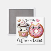 Aimant Vous êtes le Café à ma beigne - Sticker (Recto/Verso)