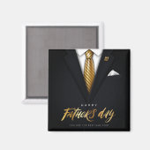 Aimant Vous êtes le meilleur papa jamais Black Gold Fête  (Recto/Verso)