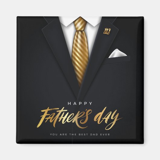 Aimant Vous êtes le meilleur papa jamais Black Gold Fête  (Devant)