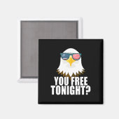 Aimant Vous êtes libre ce soir Drapeau américain Aigle pa (Recto/Verso)