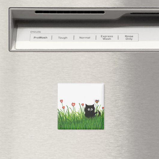 Aimant Vous êtes l'un des genres Valentine Fuzzy Cat par (In Situ (Lave-vaisselle))