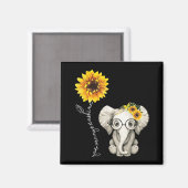 Aimant Vous Êtes Mon Sunshine Hippie Sunflower Elephant C (Recto/Verso)