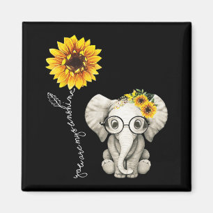 Aimant Vous Êtes Mon Sunshine Hippie Sunflower Elephant C