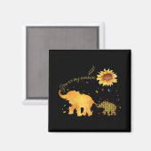 Aimant Vous êtes mon Sunshine tournesol Elephant Autisme (Recto/Verso)