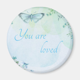 Aimant "Vous êtes" papillon bleu aimé