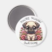 Aimant Vous êtes Puggin' Awesome | Jeu de Carlin mignon (Recto/Verso)