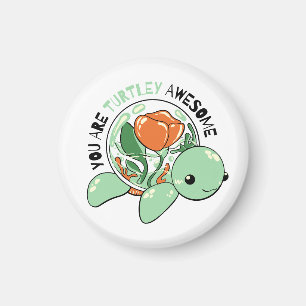 Aimant Vous Êtes Turtley Awesome Flower Succulte Tortue