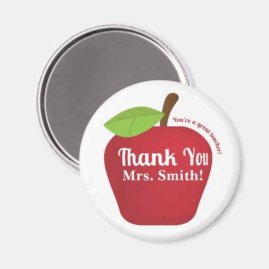 Aimant Vous êtes un excellent professeur ! Pomme d'appréc (Recto/Verso)