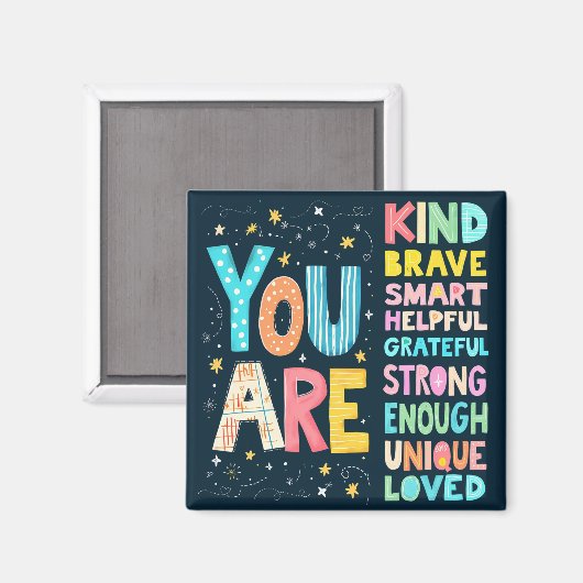 Aimant Vous Êtes Une Citation Inspirationnelle Typographi (Recto/Verso)