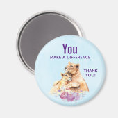 Aimant Vous faites une différence Aquarelle Lion & Cub (Recto/Verso)