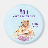 Aimant Vous faites une différence Aquarelle Lion & Cub (Devant)