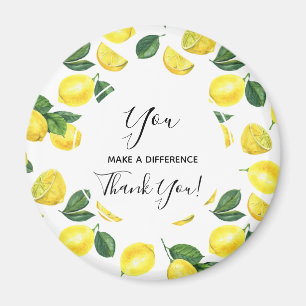 Aimant Vous faites une différence Motif citron jaune