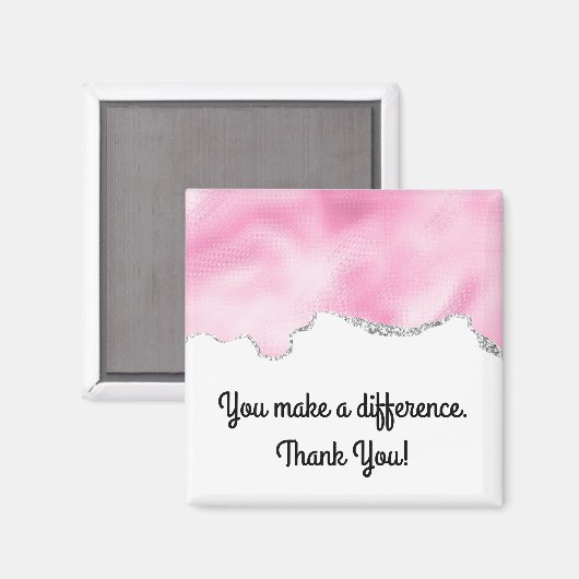 Aimant Vous faites une différence Parties scintillant ros (Recto/Verso)