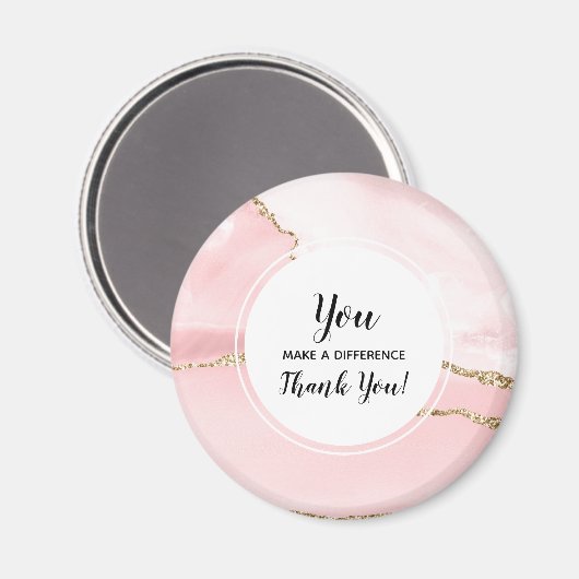 Aimant Vous faites une différence Rose Blush Agate Aquare (Recto/Verso)