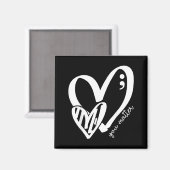 Aimant Vous Green Heart Point-virgule Sensibilisation à l (Recto/Verso)