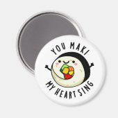 Aimant Vous Maki Mon Coeur Chante Drôle Sushi Pun (Recto/Verso)