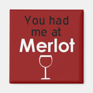 Aimant Vous m'avez eu à l'aimant de carré merlot