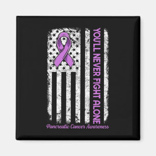 Aimant Vous ne combattrez jamais seul Drapeau Cancer du P