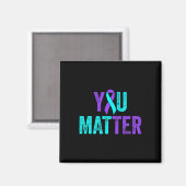 Aimant Vous Problème Prévention Suicide Turquoise Purple (Recto/Verso)