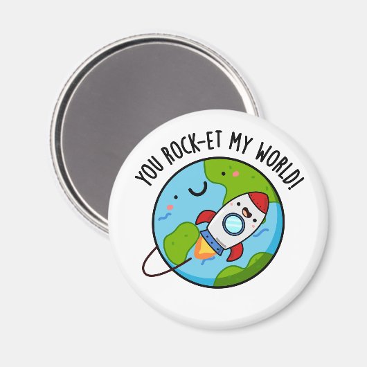 Aimant Vous Rock-et-My World Funny Rocket Pun (Recto/Verso)