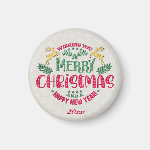 Aimant Vous souhaitant un Joyeux Noël et une Bonne Année