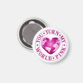 Aimant VOUS TOURNEZ MON MONDE ROSE Romantique conception  (Recto/Verso)