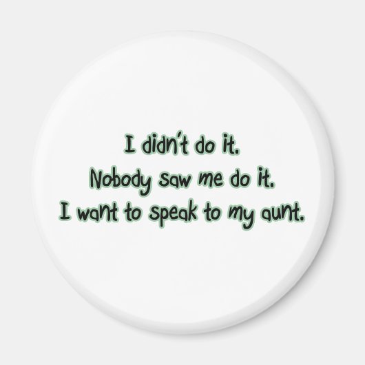 Aimant Vous voulez parler à ma tante (Devant)