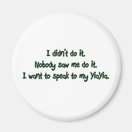 Aimant Vous voulez parler à YiaYia (Devant)