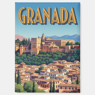 Aimant Voyage à Alhambra Grenade Espagne Vintage