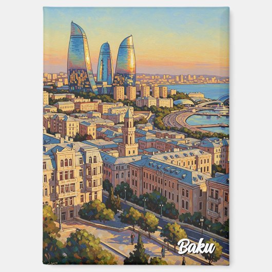 Aimant Voyage à Bakou Azerbaïdjan (Recto)