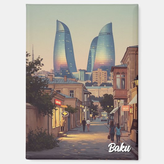 Aimant Voyage à Bakou Azerbaïdjan (Recto)