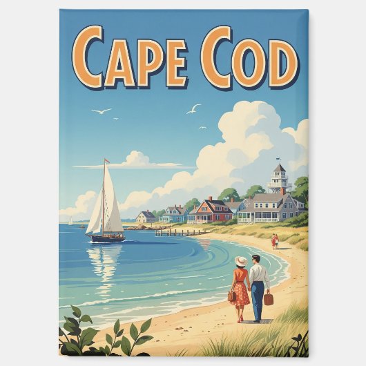 Aimant Voyage à Cape Cod Massachusetts (Recto)