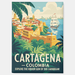 Aimant Voyage à Cartagena Colombie Vintage