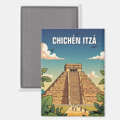 Aimant Voyage à Chichen Itza au Mexique (Recto/Verso)