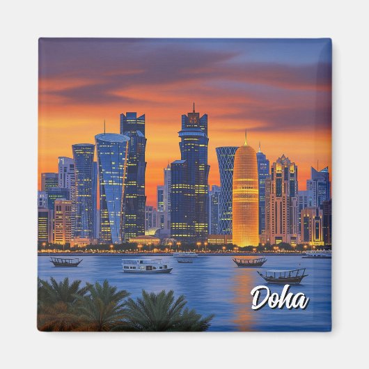 Aimant Voyage à Doha Qatar (Devant)