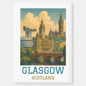 Aimant Voyage à Glasgow Écosse Vintage (Recto)