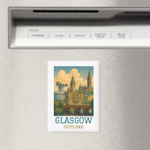 Aimant Voyage à Glasgow Écosse Vintage (In Situ (Lave-vaisselle))
