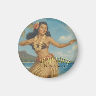 Aimant Voyage à Hawaï de style vintage