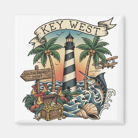 Aimant Voyage à Key West en Floride (Devant)