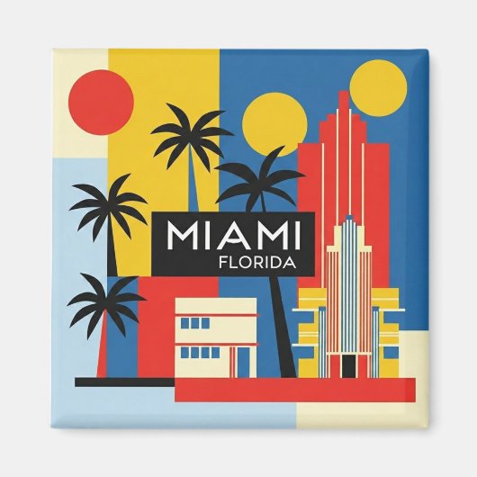 Aimant Voyage à Miami Floride (Devant)