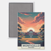 Aimant Voyage à Monticello Virginie (Recto/Verso)