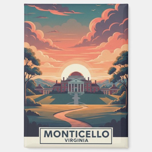 Aimant Voyage à Monticello Virginie (Recto)