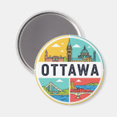 Aimant Voyage à Ottawa Canada (Recto/Verso)