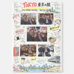 Aimant Voyage à Tokyo au Japon 5 Photo Collage Zine de vo