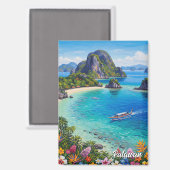 Aimant Voyage aux Philippines à Palawan (Recto/Verso)