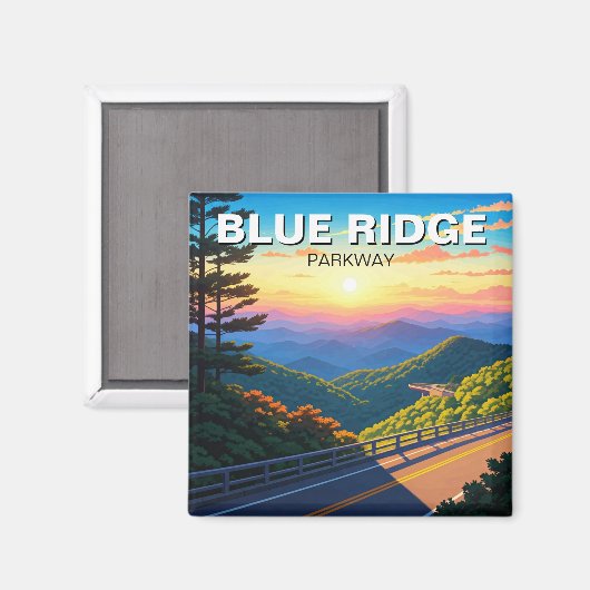 Aimant Voyage Blue Ridge Parkway (Recto/Verso)