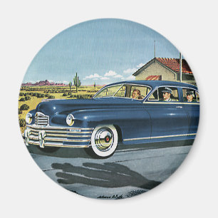 Aimant Voyage de Famille Vintage, Dernière Station-Servic