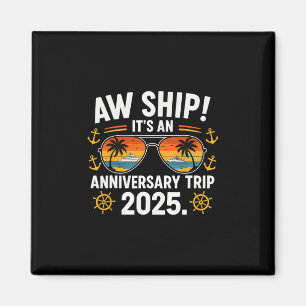 Aimant Voyage de fête de bateau 2025 Croisière Couple Vac