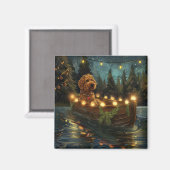 Aimant Voyage de fête de Noël Bernedoodle (Recto/Verso)