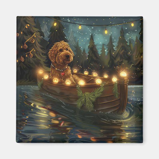 Aimant Voyage de fête de Noël Bernedoodle (Devant)